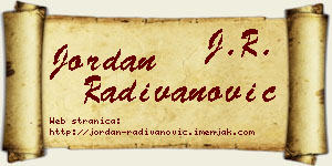 Jordan Radivanović vizit kartica